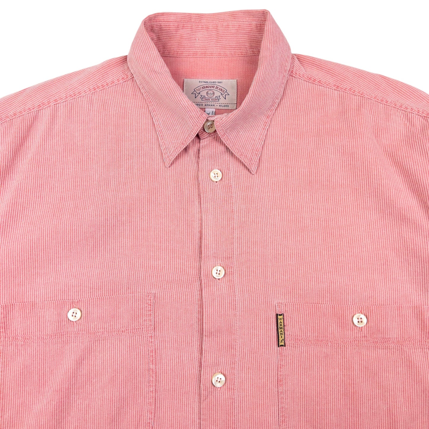Vintage Armani Jeans Striped Long Sleeve Button Up Shirt Size XL