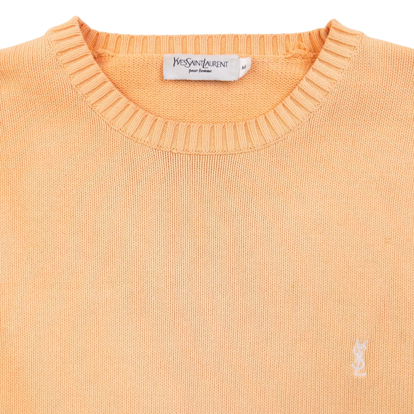 Vintage 2000s YSL Yves Saint Laurent Knit Jumper Size S | Small, Orange