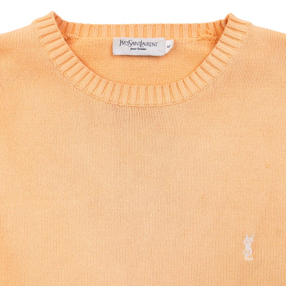 Vintage 2000s YSL Yves Saint Laurent Knit Jumper Size S | Small, Orange
