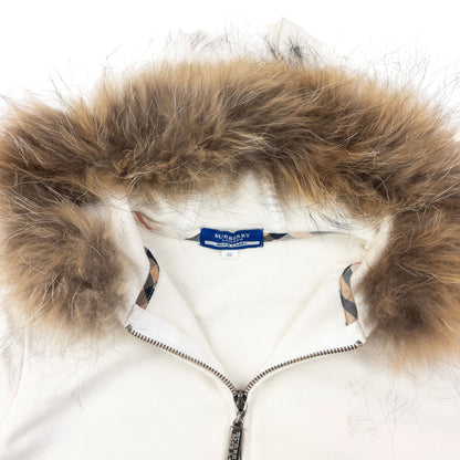Vintage 2000s Burberry Blue Label Fur Trim Zip Up Hoodie Womens Size S | Small, Multicoloured