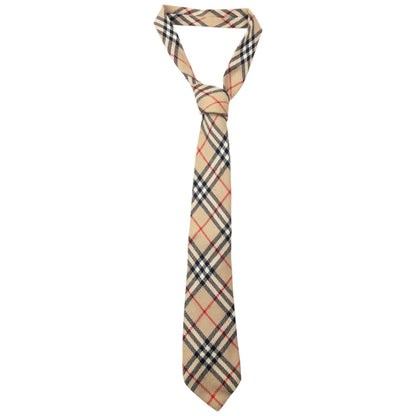 Vintage 90s Burberry Nova Check Wool Tie | O/S, Beige
