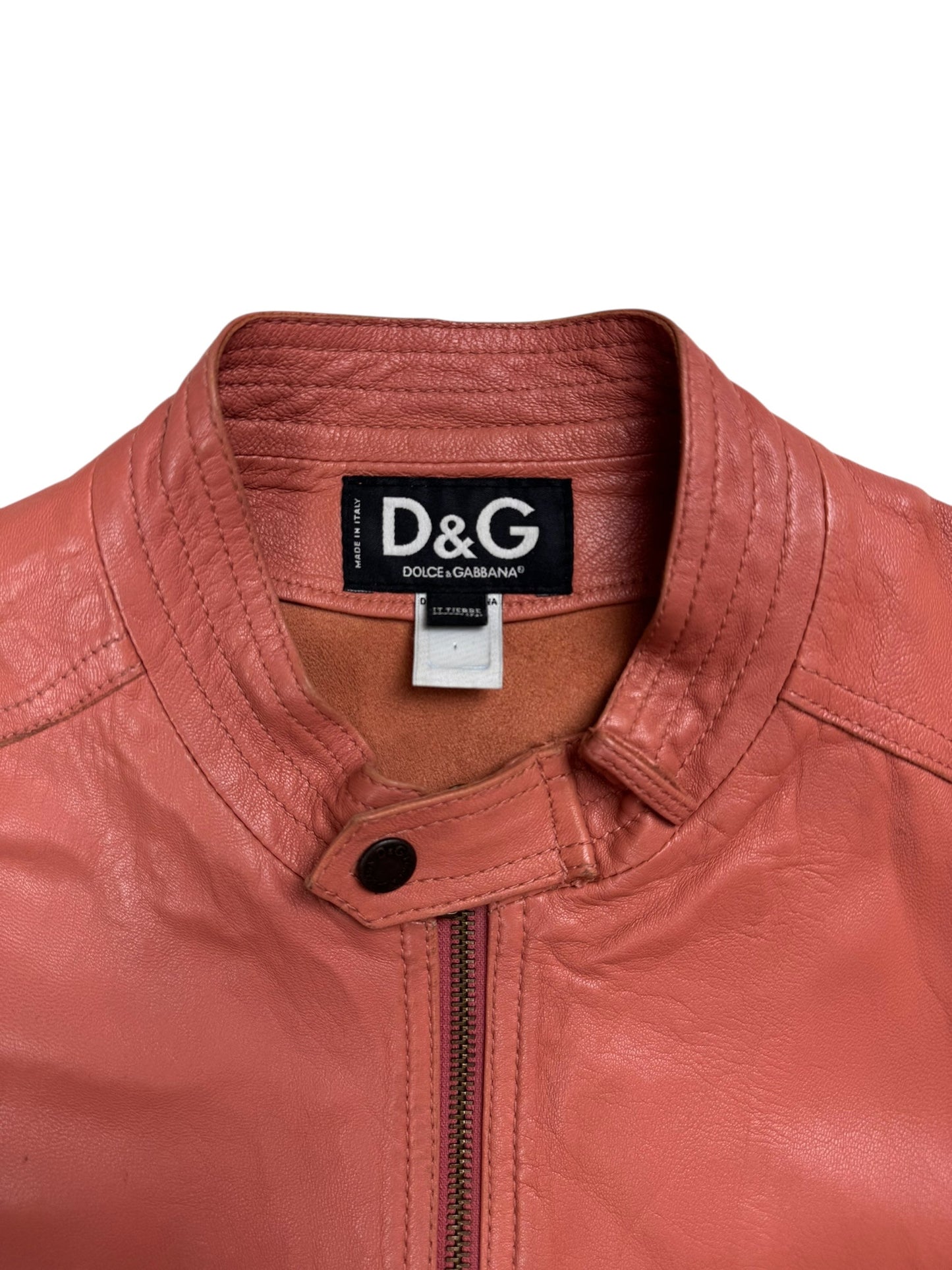 D&G 2000s salmon pink leather utility jacket | Salmon Pink, Salmon Pink