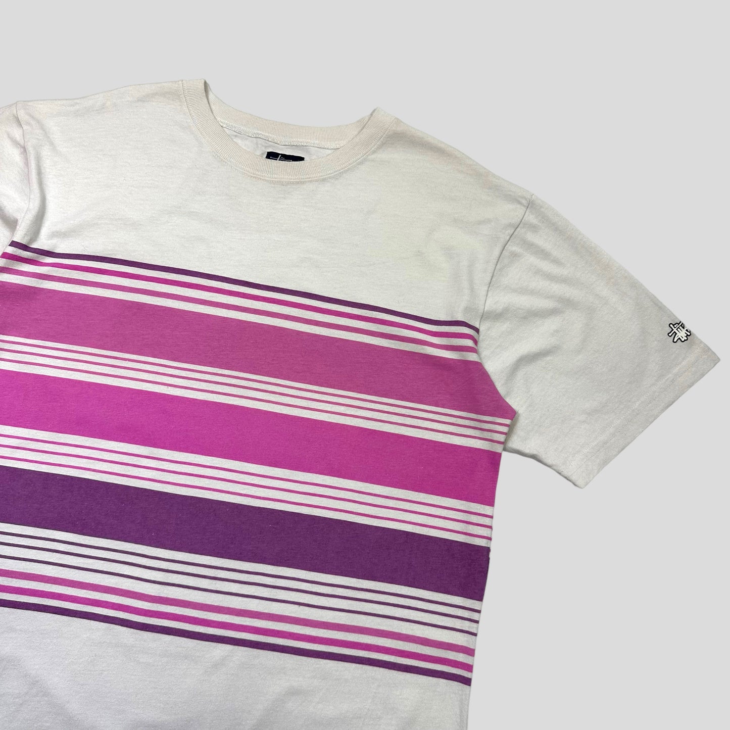 Stussy 90’s Striped Stock Logo T-shirt - L | Default Title, Pink