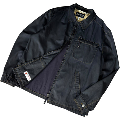Armani Jeans 00’s Contrast Stitch Cropped Jacket L | Large, Black