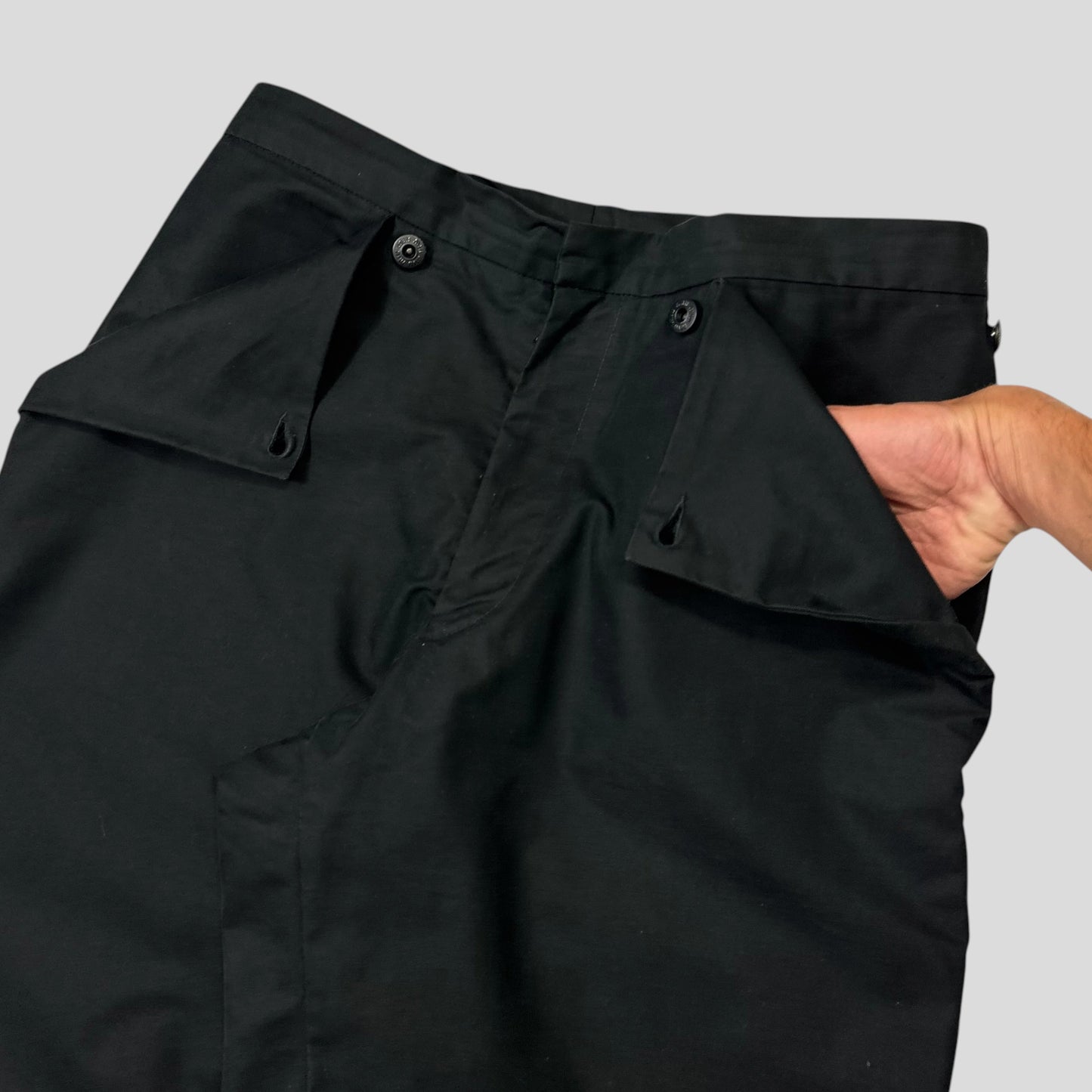 Miu Miu 1999 Modular Hip Pocket Co-nylon Carpenter Trousers - M/L | Default Title, Black