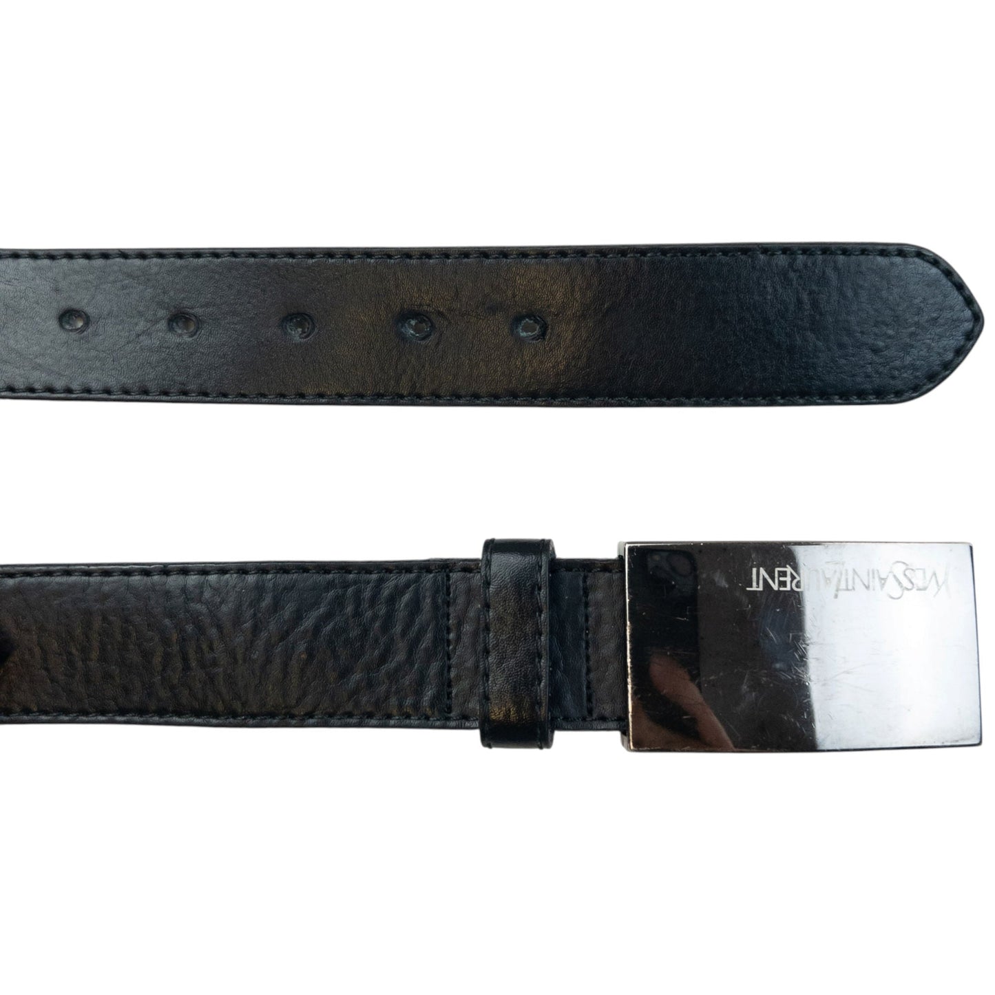 Vintage 2000s YSL Yves Saint Laurent Leather Belt Size M | O/S, Black
