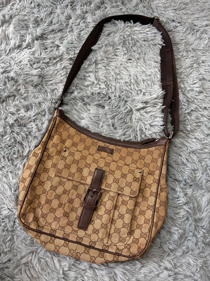 Gucci GG Monogram Brown Canvas Satchel Crossbody Bag | O/S, Multicoloured