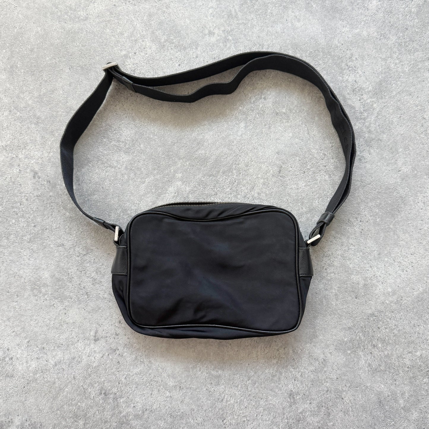 Prada Milano 2000s cross body nylon bag (10”x6”)