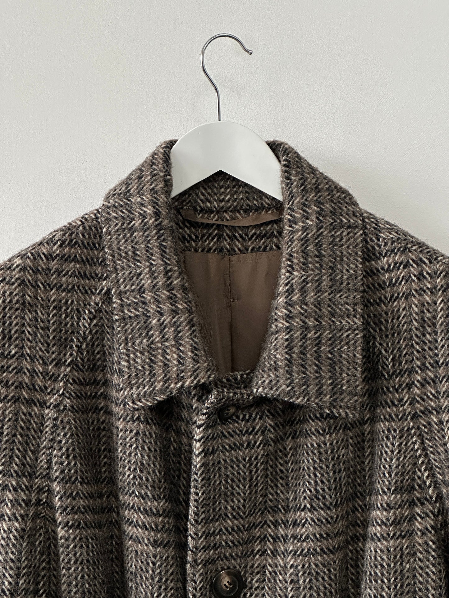 Vintage Wool Check Belted Coat - XL/XXL