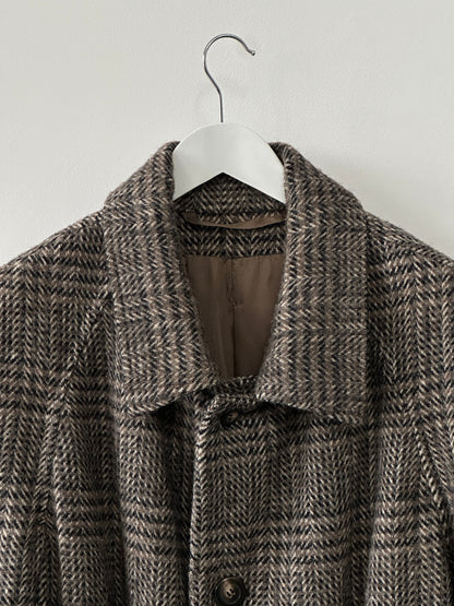 Vintage Wool Check Belted Coat - XL/XXL
