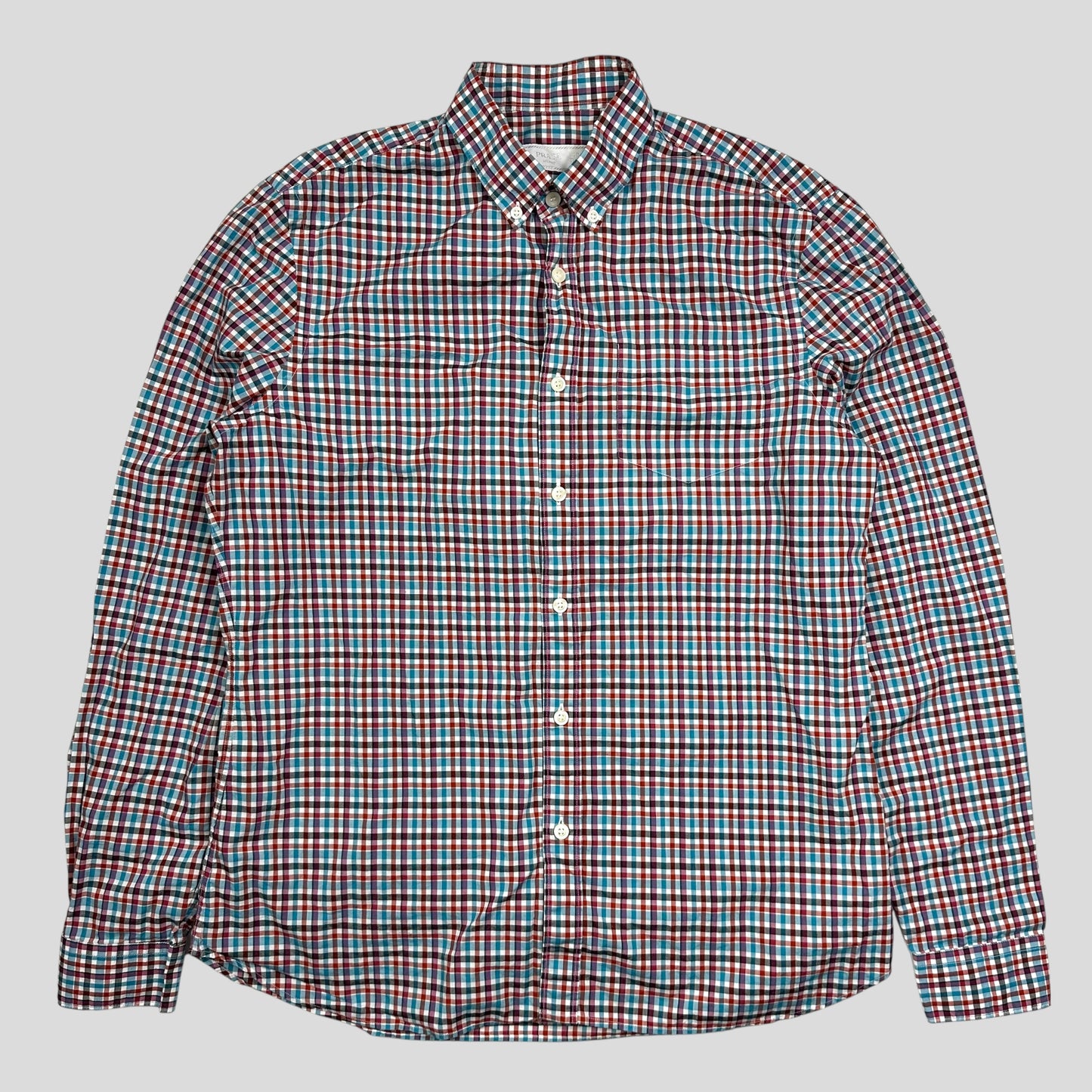 Prada 2018 Neo-plaid Micro Check Longsleeve Shirt - M