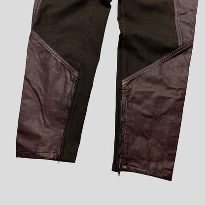 Issey Miyake 2003 Leather Moto Trousers - 3 (S) | W30, Brown