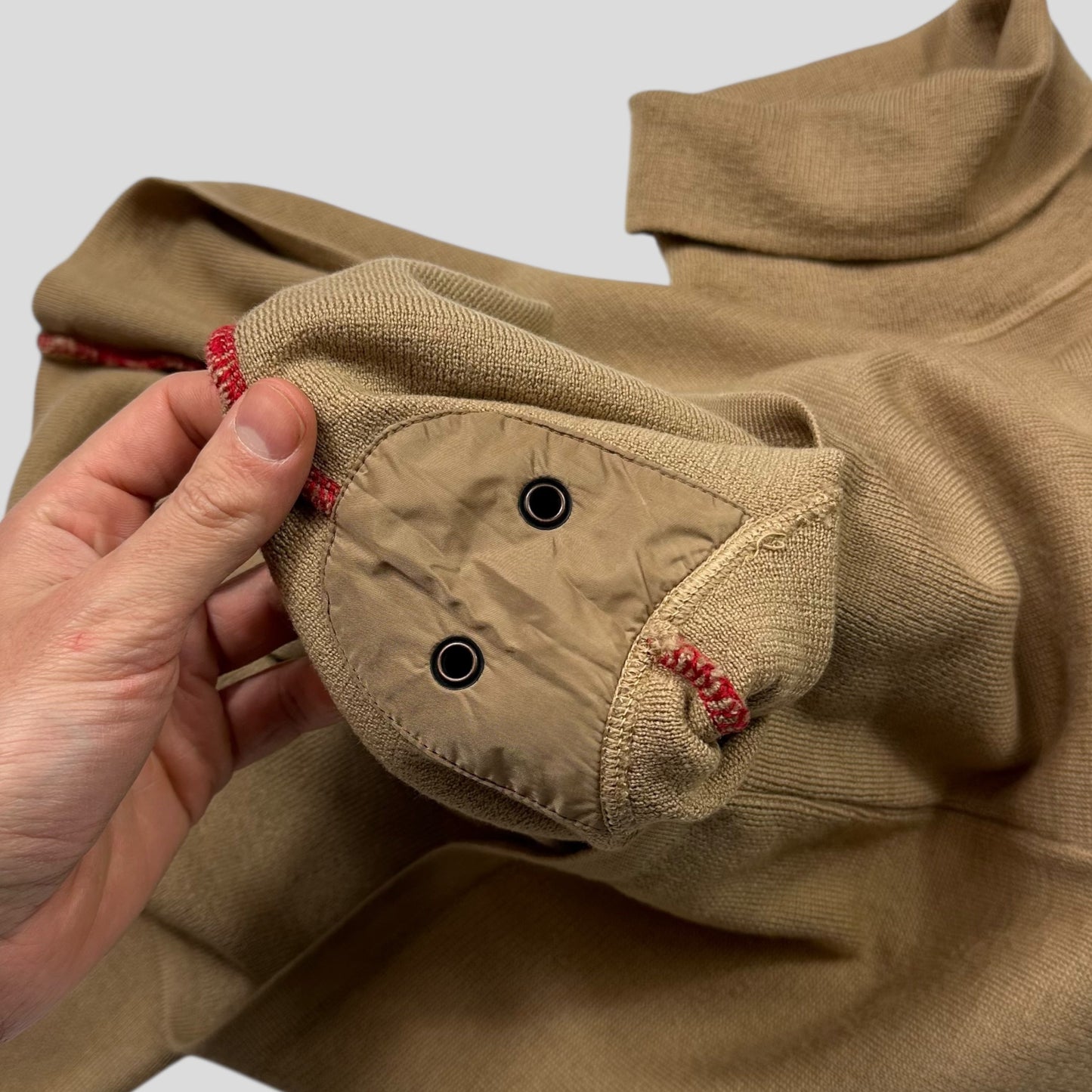 Prada Sport 00’s Ventilated Roll-neck Camel Knit Jumper - IT48 | Default Title, Multicoloured