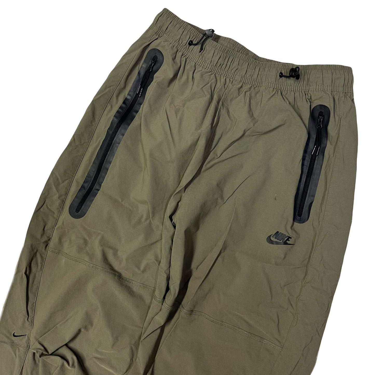Nike Woven Tech Loose Fit Bottoms In Khaki Green ( M )