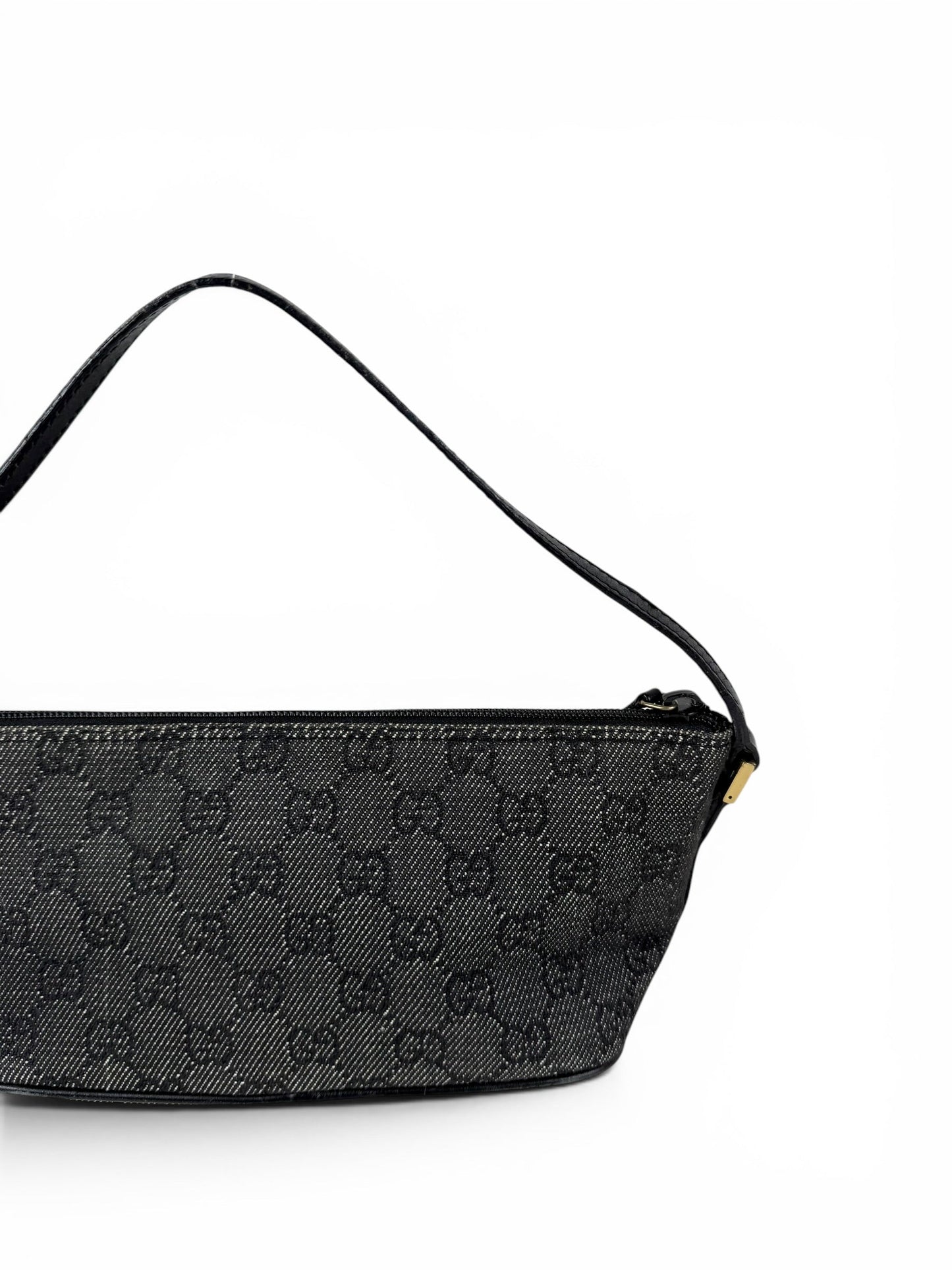 2000s Gucci Monogram Black/Grey Pochette Boat Bag | O/S, Multicoloured