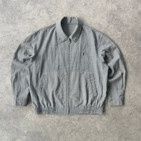 YSL 2000s lightweight check harrington jacket (L)