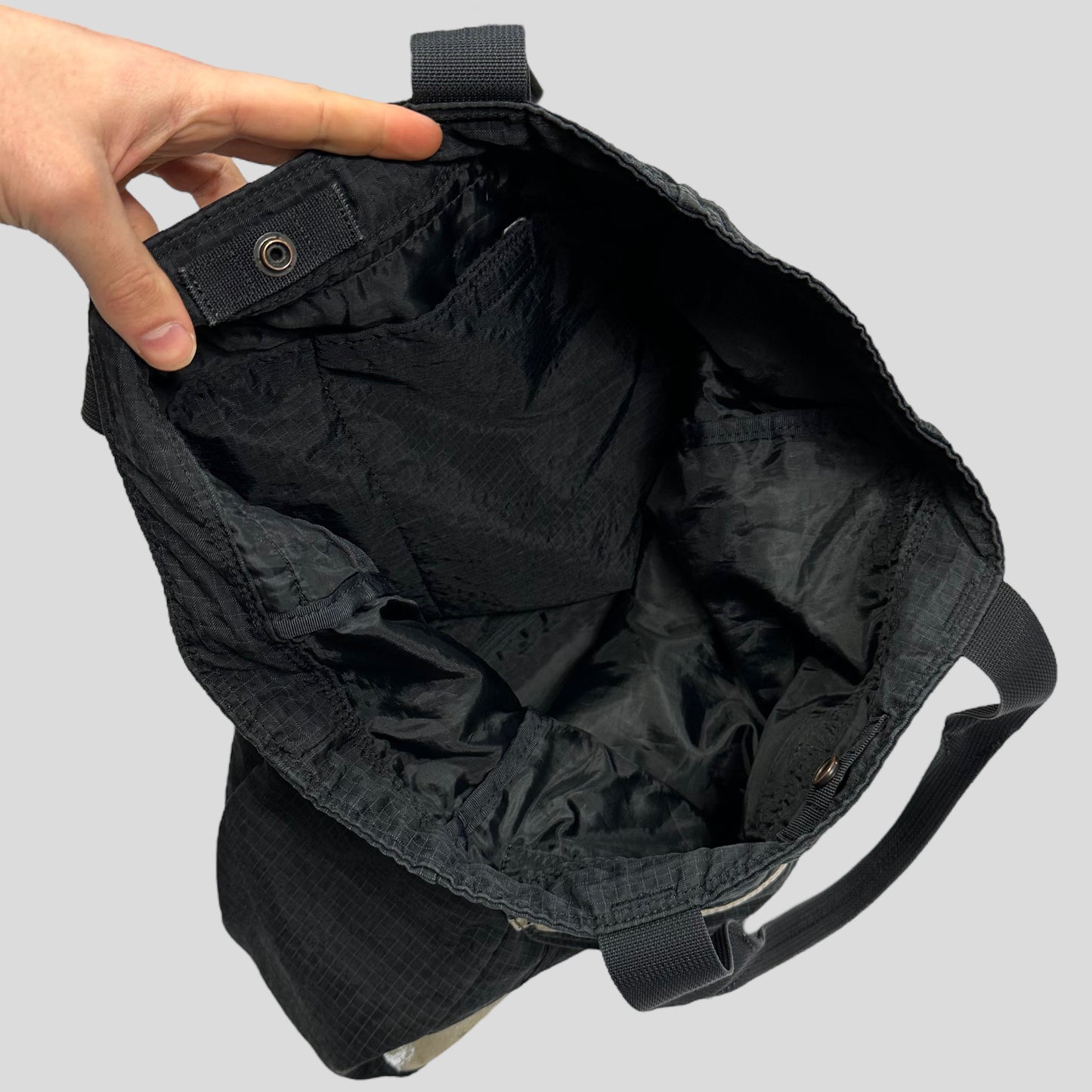 Porter 00’s Nylon Ripstop Grid Multipocket Tote Bag | O/S, Black