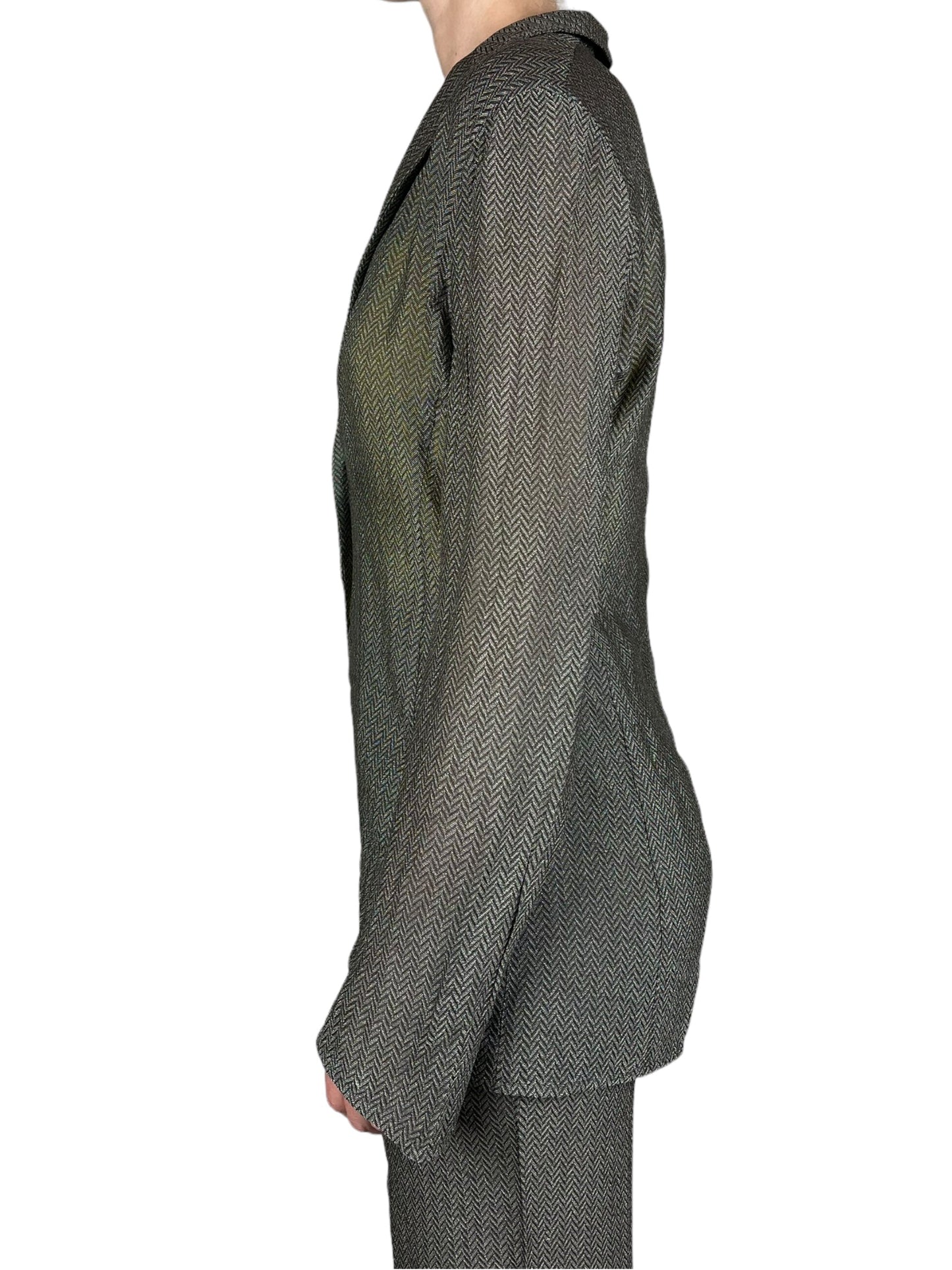 Emporio Armani 1990s herringbone trouser suit