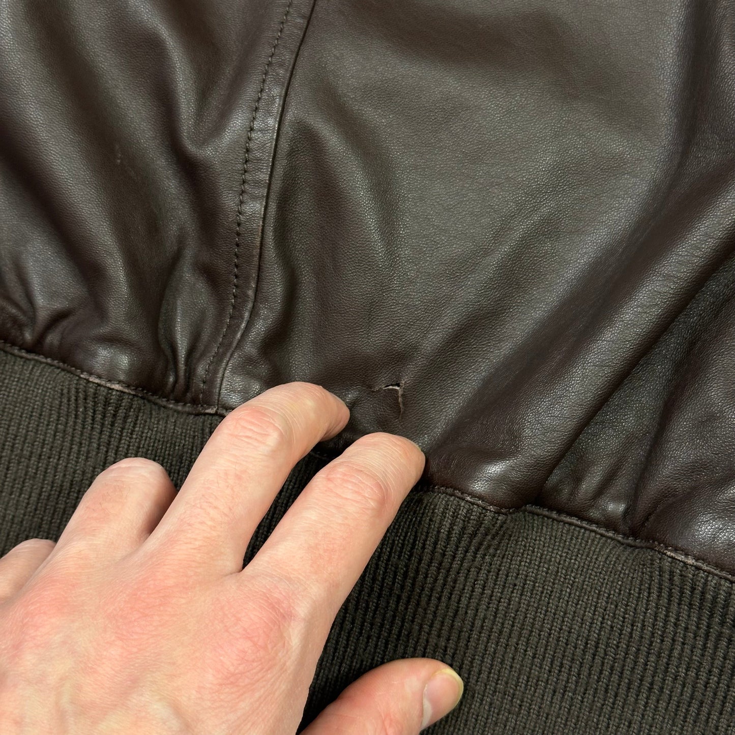 Gucci Brown Nappa Leather Hybrid Logo Bomber Jacket - IT46 (S) | Default Title, Brown