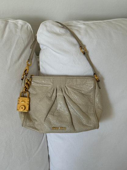2010s Miu Miu Vitello Charm Mini Shoulder Bag | O/S, Gold