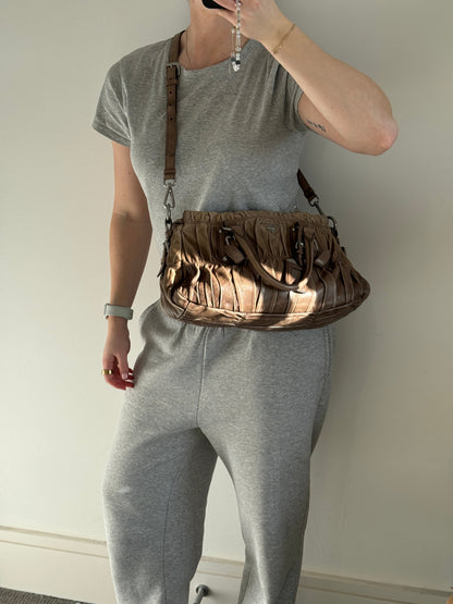 2010s Prada Tessuto Gaufre 2Way Handbag | O/S, Brown