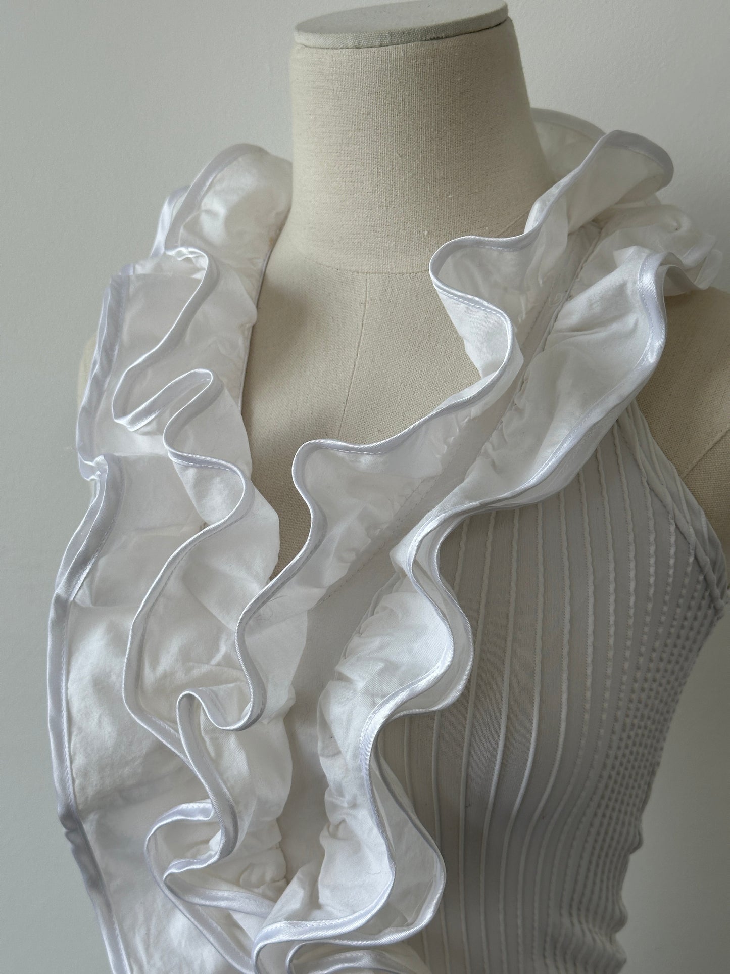 Italian Vintage 1990s Ruffle Vest Top - S