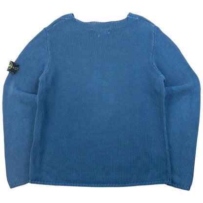 Vintage 2000s Stone Island Knitted Jumper Size M | Medium, Blue