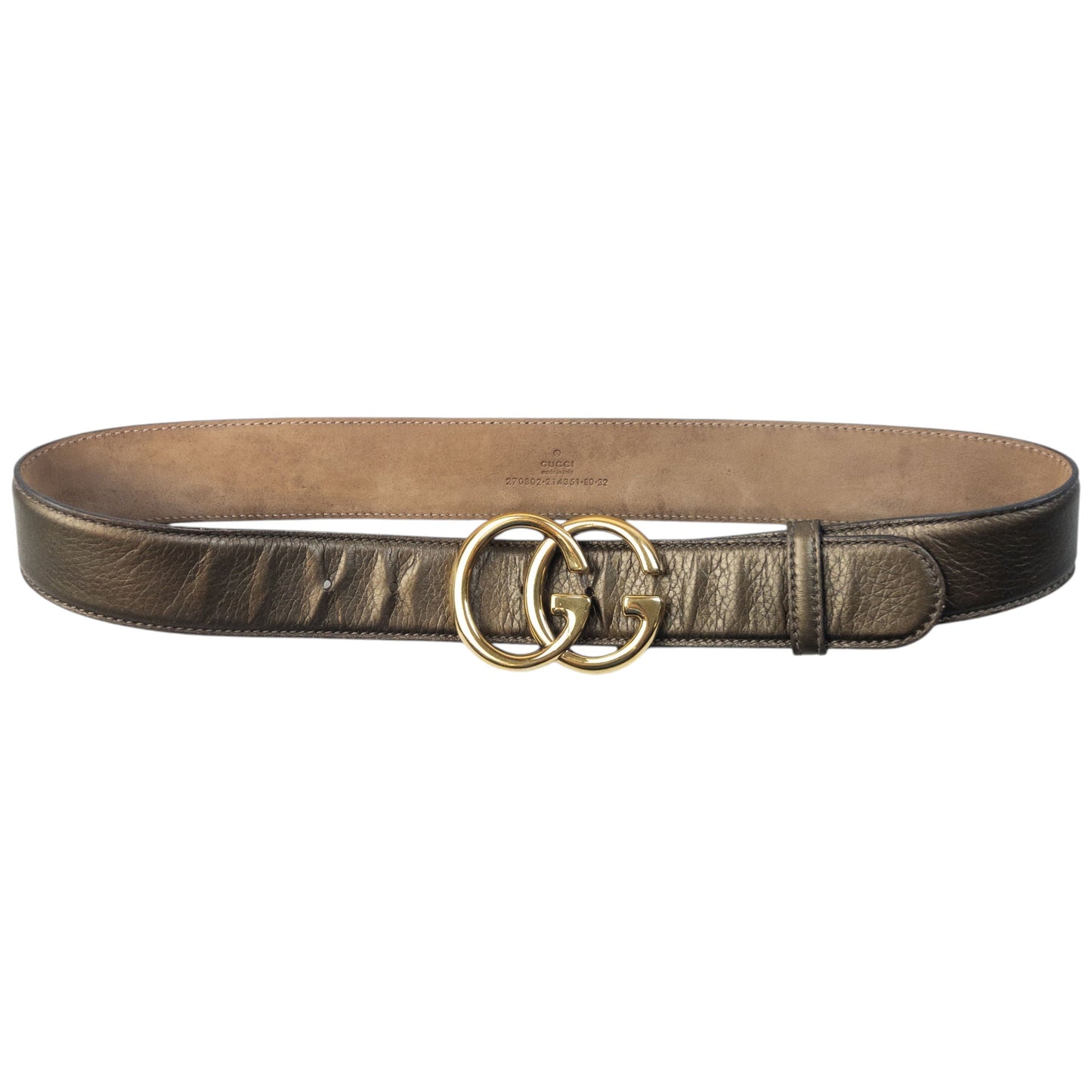 Vintage 2000s Gucci Metallic Leather Belt Size S | O/S, Brown