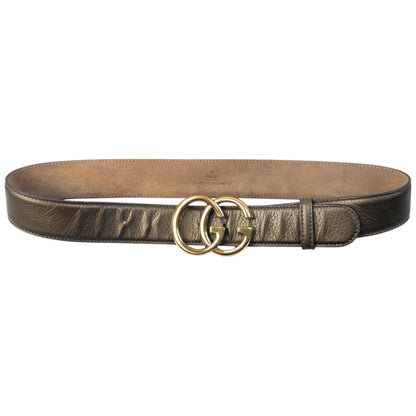 Vintage 2000s Gucci Metallic Leather Belt Size S | O/S, Brown