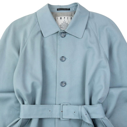 Vintage 80s Yohji Yamamoto Impermeable Belt Waist Trench Jacket Size XL | XL, Blue