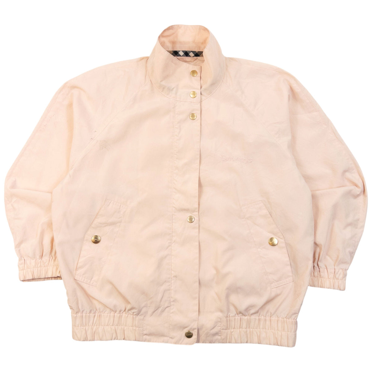 Vintage 90s Burberry Lightweight Zip Up Jacket Womens Size M | Medium, Pink