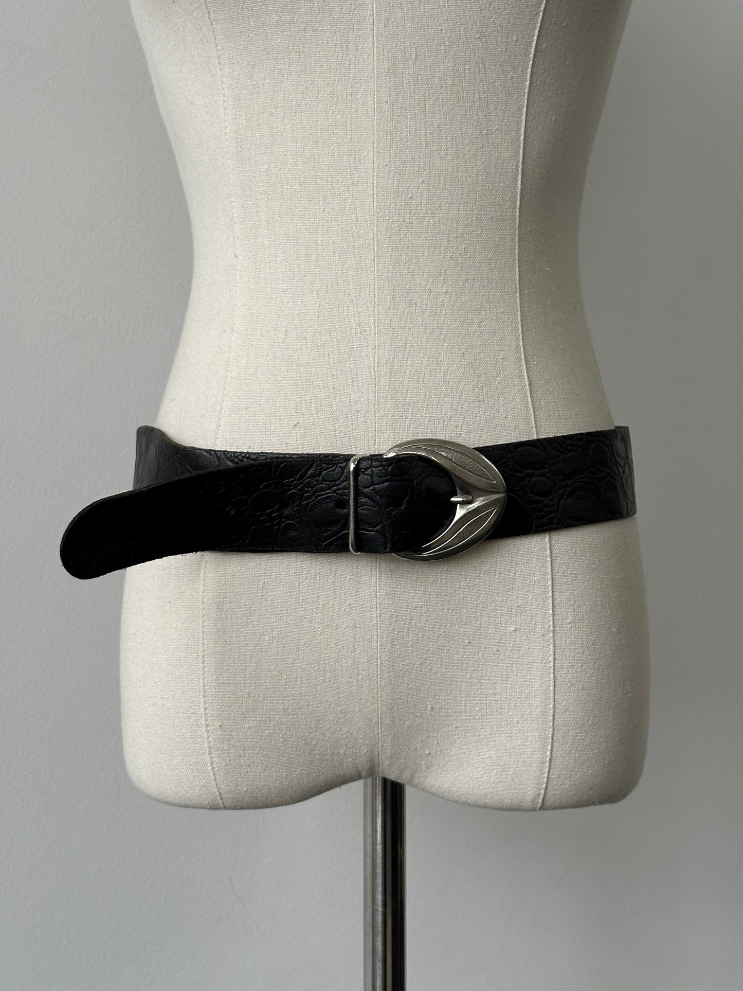 Vintage 1990s Leather Chunky Belt - W30-34