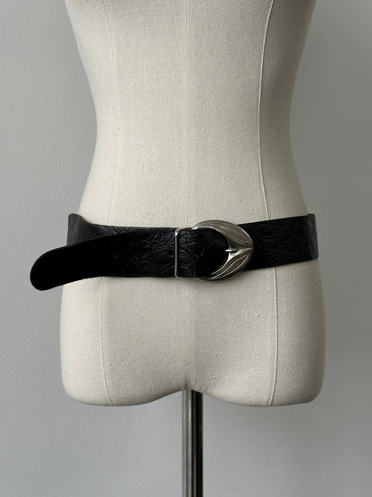 Vintage 1990s Leather Chunky Belt - W30-34