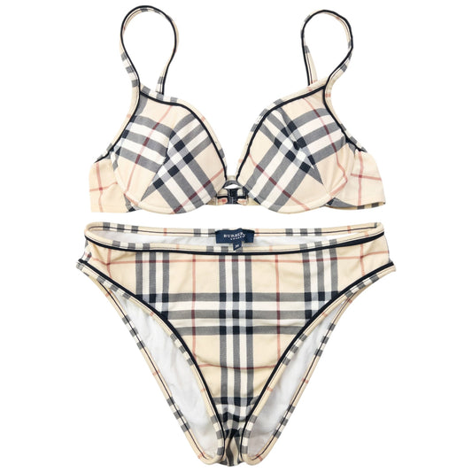 Vintage 2000s Burberry Nova Check Bikini Set Womens Size M | Medium, Black