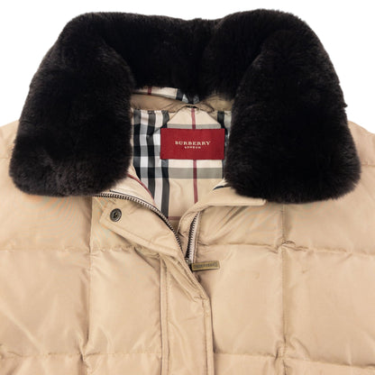 Vintage 2000s Burberry Nova Check Lined Quilted Puffer Jacket Womens Size L | Large, Beige