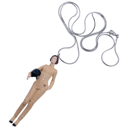 Vintage 2011 Chanel Keira Knightley Coco Mademoiselle Racing Figurine Necklace | O/S, Beige