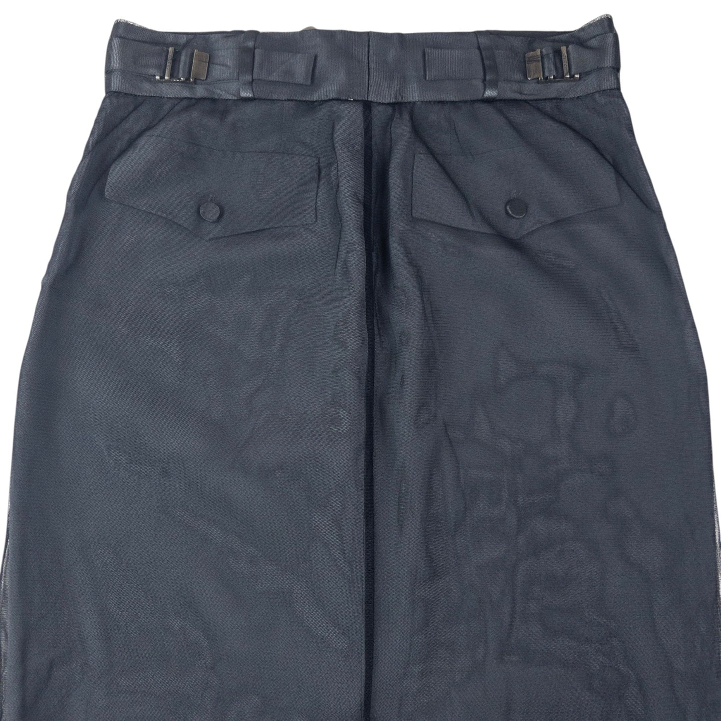 Vintage 1998 Gucci By Tom Ford Mesh Overlay Silk Skirt Womens Size W27 | W27, Grey