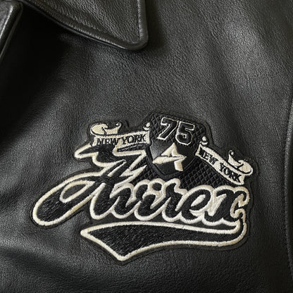 Avirex Spell Out Leather Varsity Jacket - M | Medium, Red