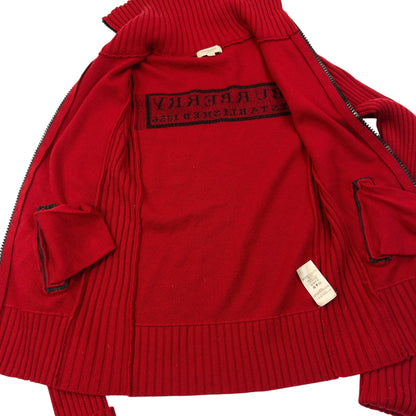 Vintage 2000s Burberry Zip Up Ribbed Knit Wool Jumper Womens Size S | Small, Black