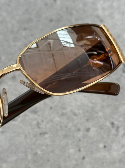 Versace 2000s Rectangular Medusa Logo Sunglasses