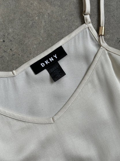 DKNY 2000s Satin Tie Belt Sleeveless Top - S