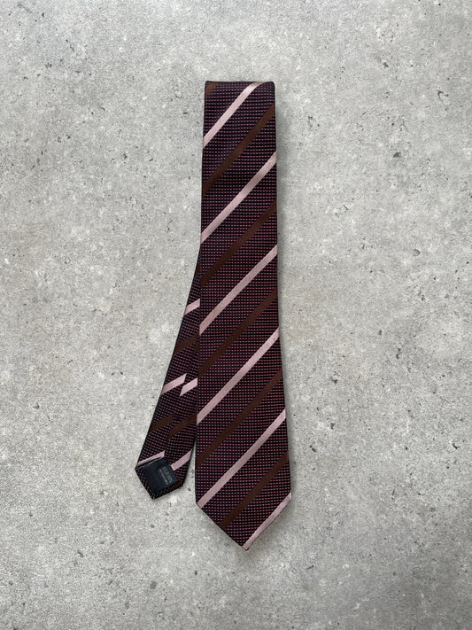 Vintage 1990s Pure Silk Diagonal Stripe Tie