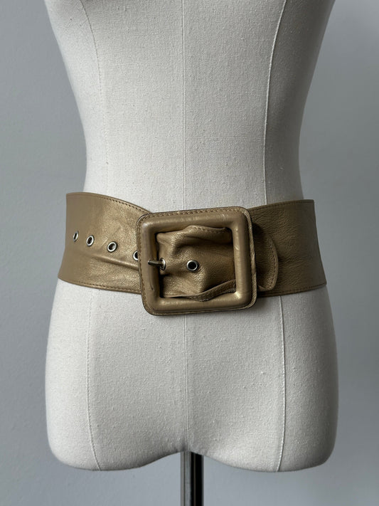 Vintage 1990s Leather Chunky Belt - W25-30