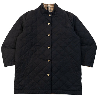 Vintage 90s Burberry Nova Check Quilted Reversible Jacket Size M | Medium, Beige