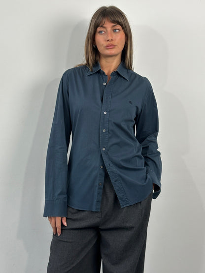 Burberry London 2000s Cotton Logo Shirt - M