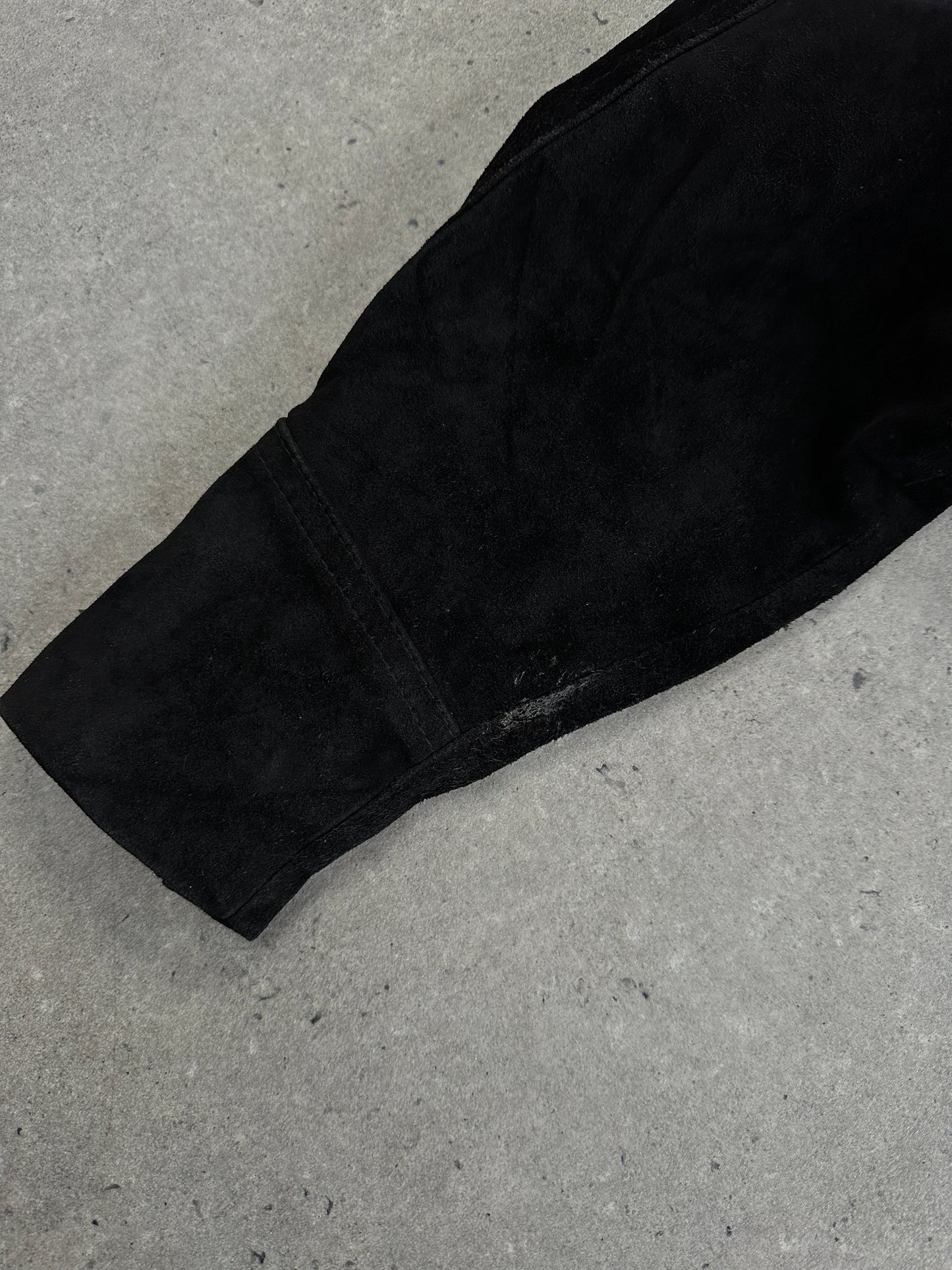 French Vintage 1980s Suede Cropped Biker Jacket - S/M