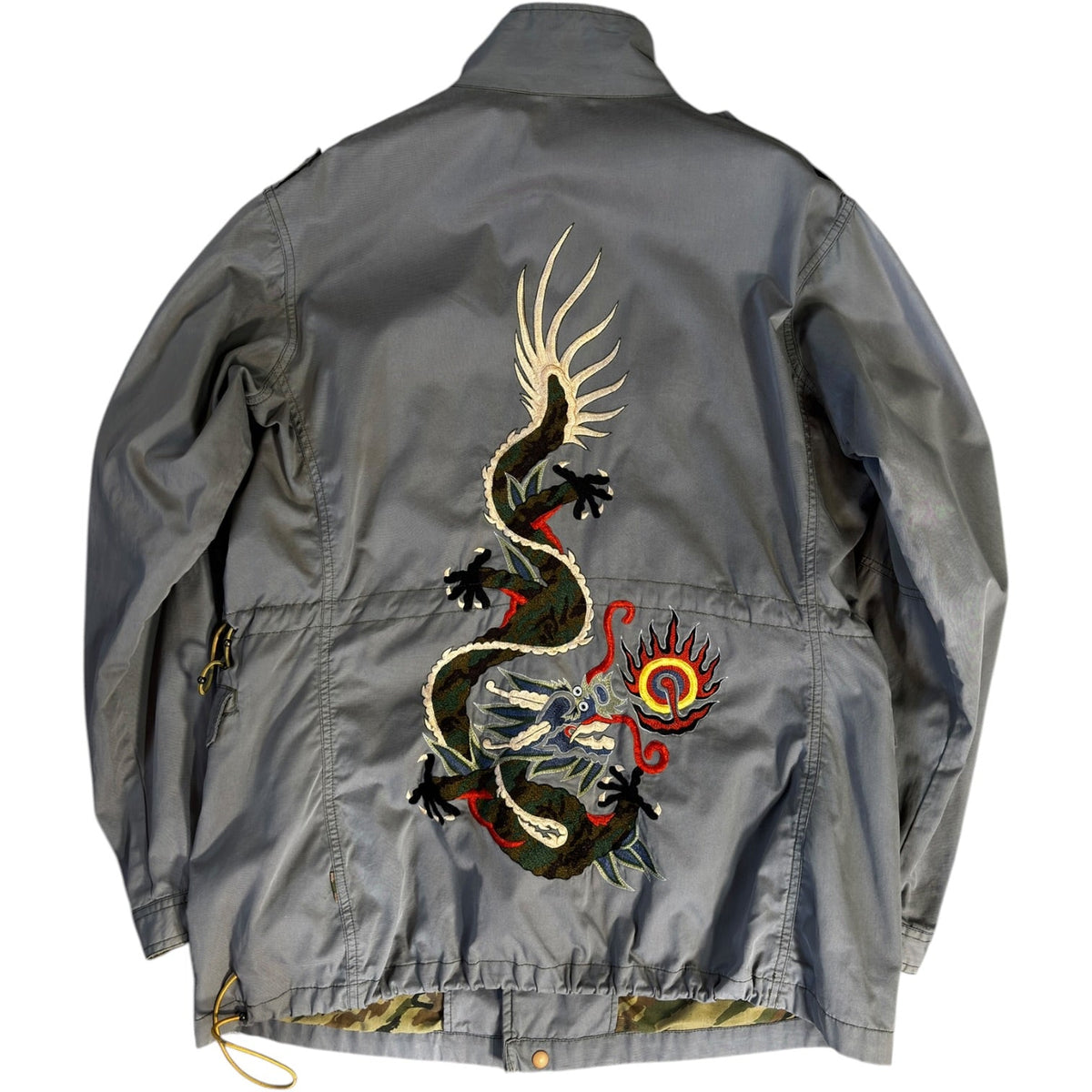 Maharishi 00’s Dragon Embroidered M-65 Field Jacket L | Large, Multicoloured