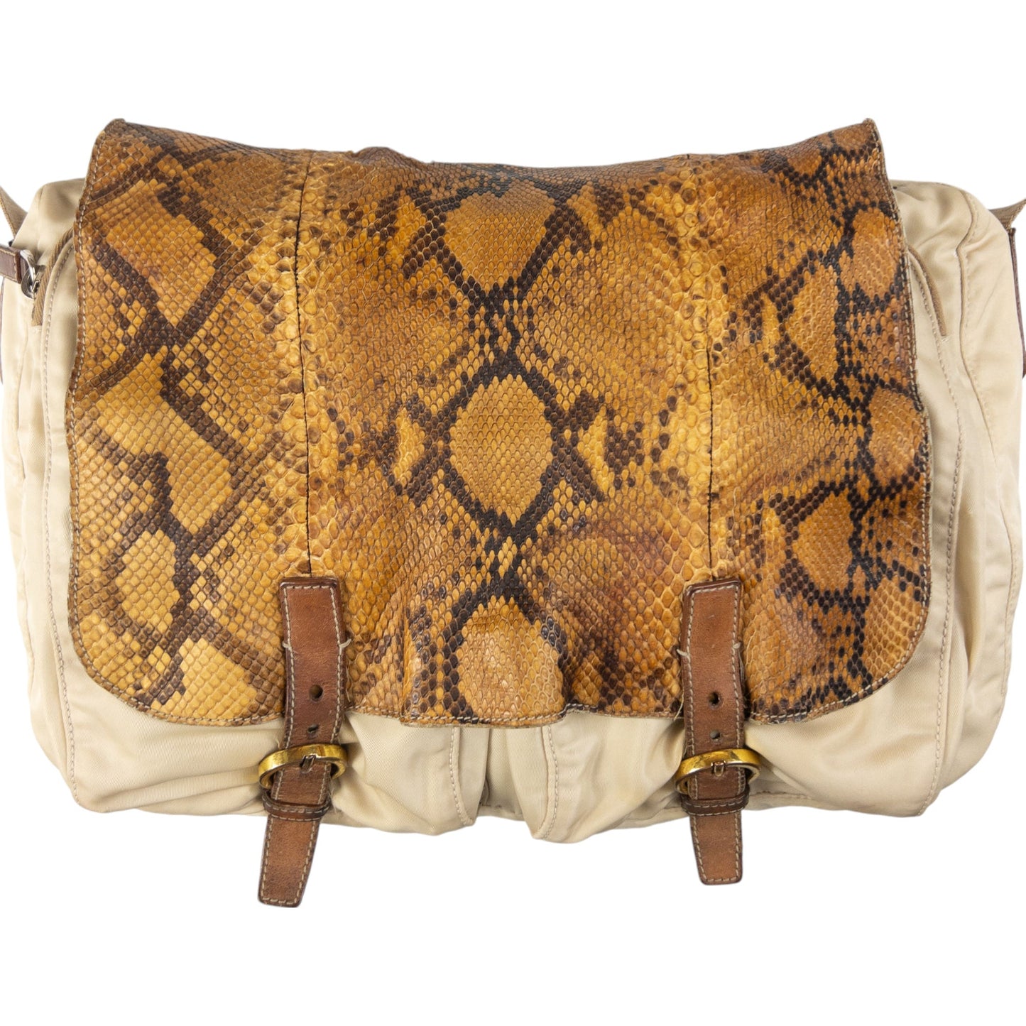 Vintage Prada Snakeskin Satchel Crossbody Bag