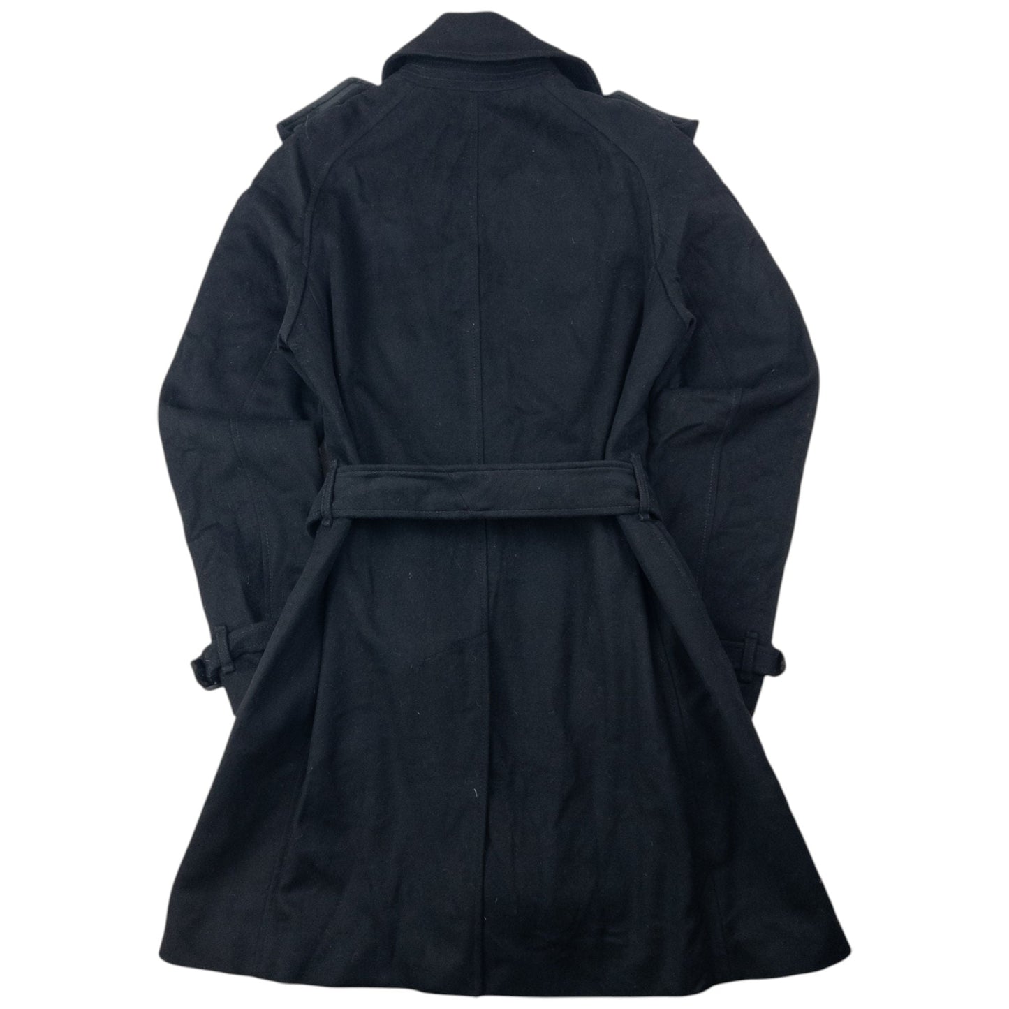 Vintage 2000s Burberry Belt Waist Wool Trench Jacket Womens Size S | Small, Black