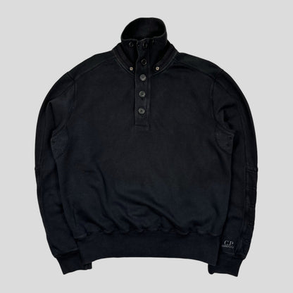 CP Company AW08 Heavyweight Cotton 1/4 Logo Pullover - L | Default Title, Black
